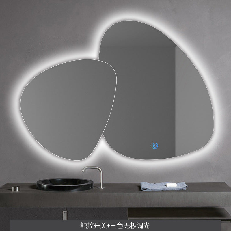 LED Mirror Water drop mirror smart bathroom mirror special-shaped hotel bathroom wall-mounted mirror LED anti-fog irregular bathroom mirror LED