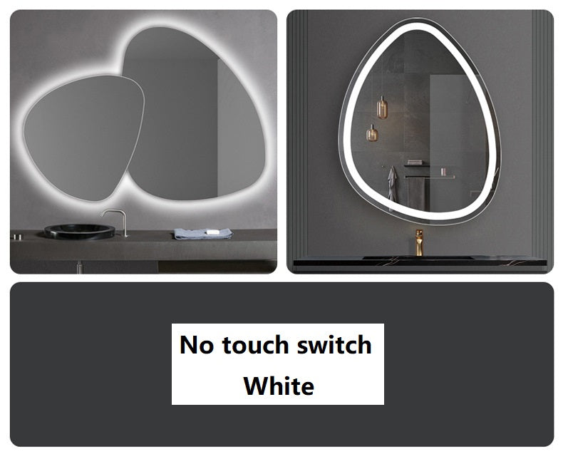 LED Mirror Water drop mirror smart bathroom mirror special-shaped hotel bathroom wall-mounted mirror LED anti-fog irregular bathroom mirror LED