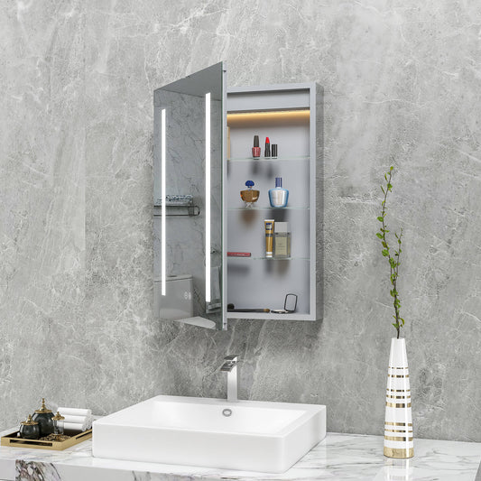 Safe Package Customized Aluminum Frame Medicine Cabinet Recessed Led Bathroom Mirror Cabinet with Light